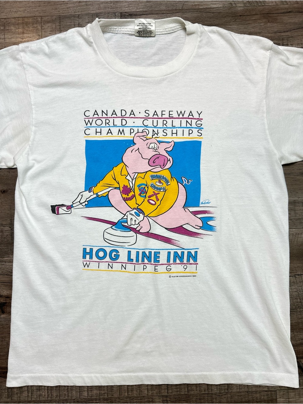 Vtg 1991 Canada Safeway World Curling Championship Tee Winnipeg 91 Graphic M